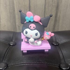 Bandai Banpresto Kuromi On A Bench With My Melody Ice Cream Nakayoshi Figurine